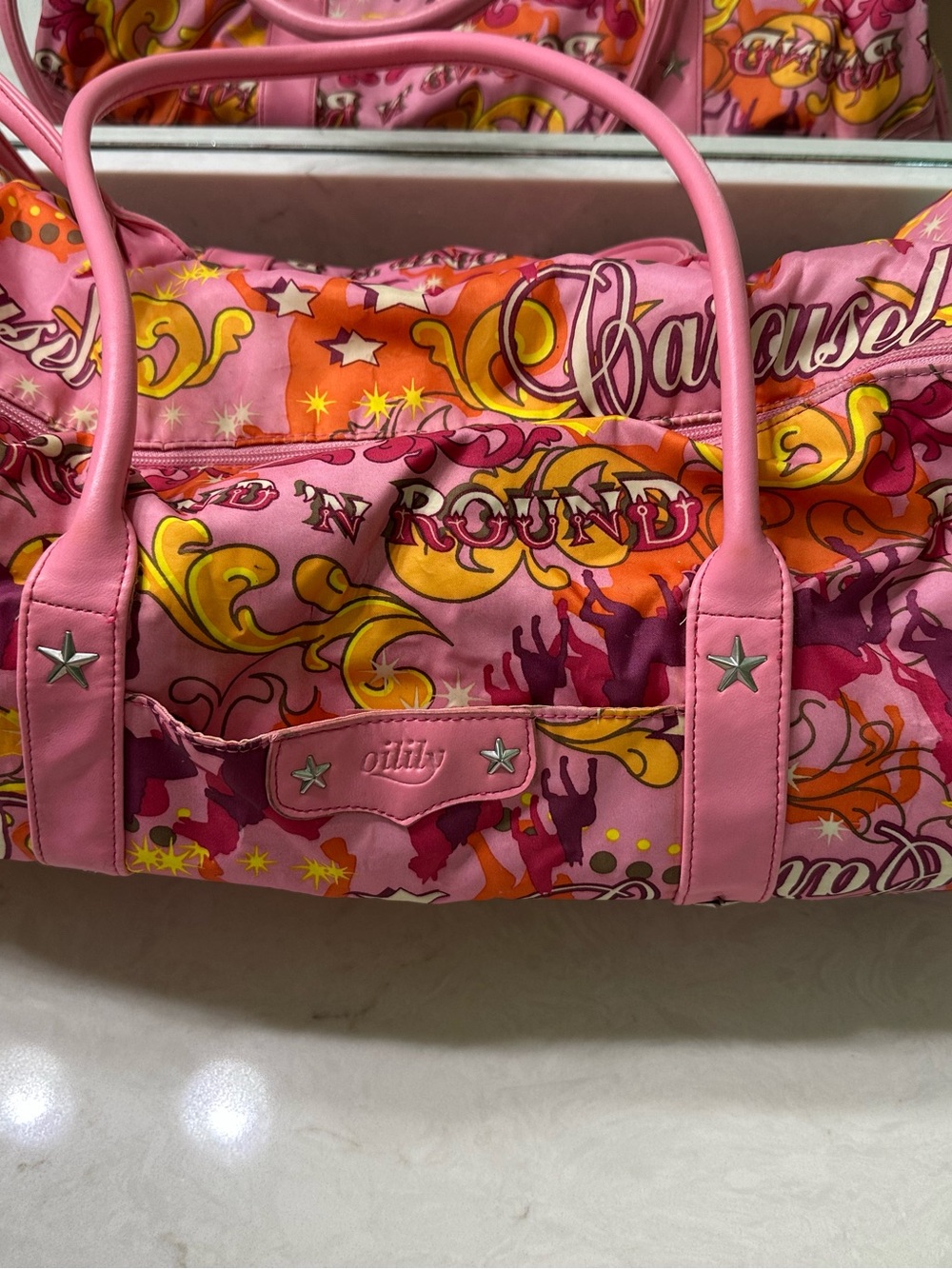 Oilily Pink Multicolor Patterned duffle bad - Picture 16 of 16